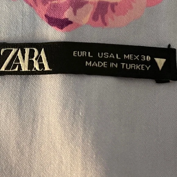 ZARA V-neck Floral Print Mini Dress Size Large - Picture 13 of 14